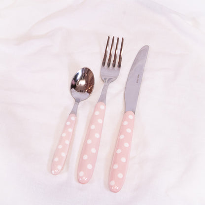 Pink Polka Dot Flatware