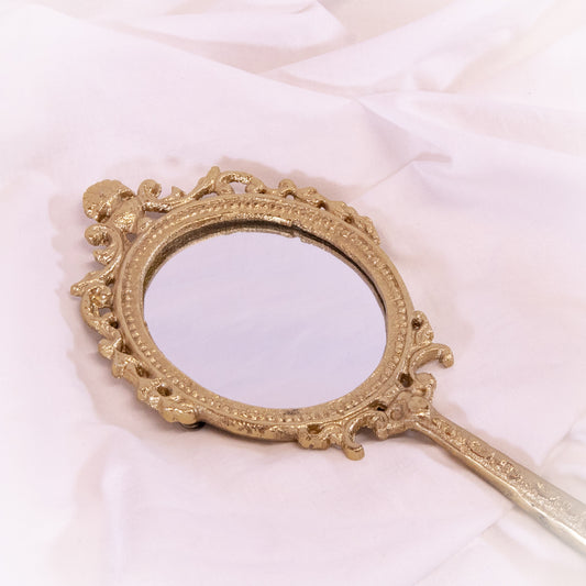 Antique Gold Hand Mirror