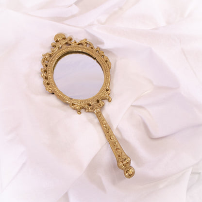 Antique Gold Hand Mirror