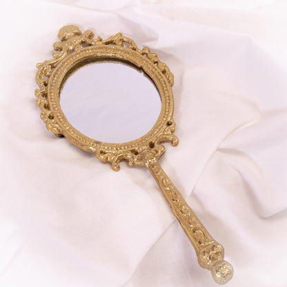 Antique Gold Hand Mirror