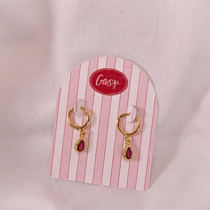 Teardrop Gemstone Drop Earrings