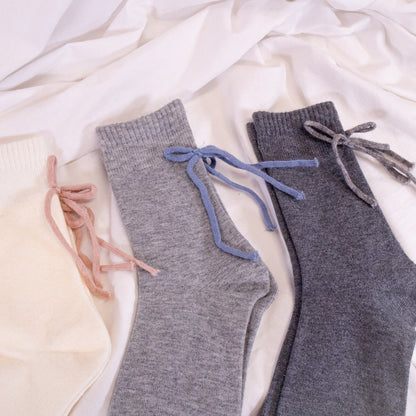 Bow Back Knit Socks