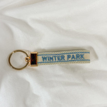 Winter Park Embroidered Keychain