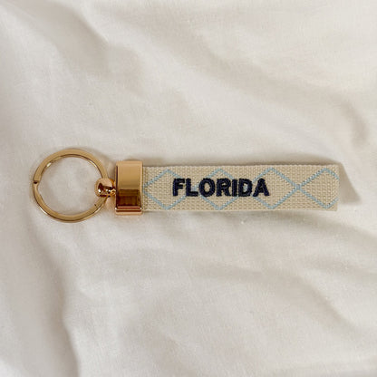 Florida Embroidered Keychain
