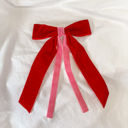 Two Tone Velvet Hair Bow