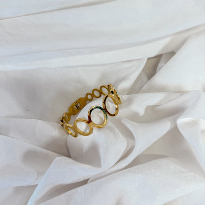 Gold Circle Cuff Bracelet