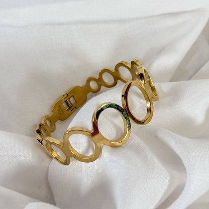 Gold Circle Cuff Bracelet