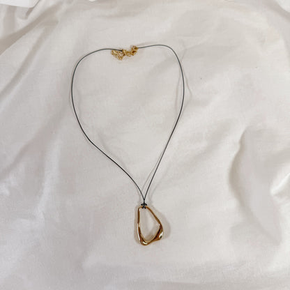 Gold Teardrop Cord Necklace