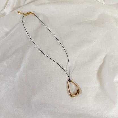 Gold Teardrop Cord Necklace