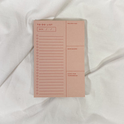 Peach To Do List Notepad