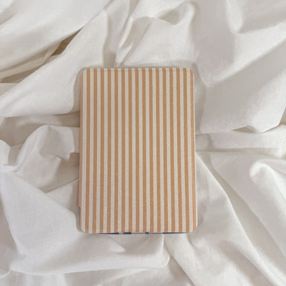Tan Stripe Clear Back Kindle Case