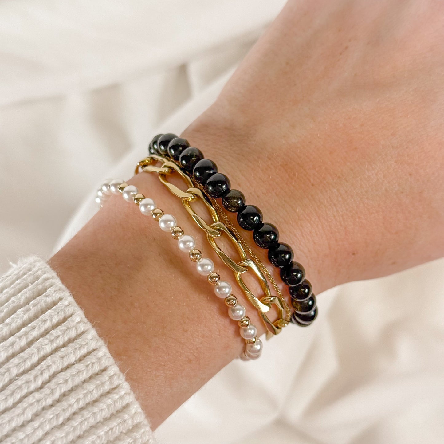May Gold Filled Bead Bracelet