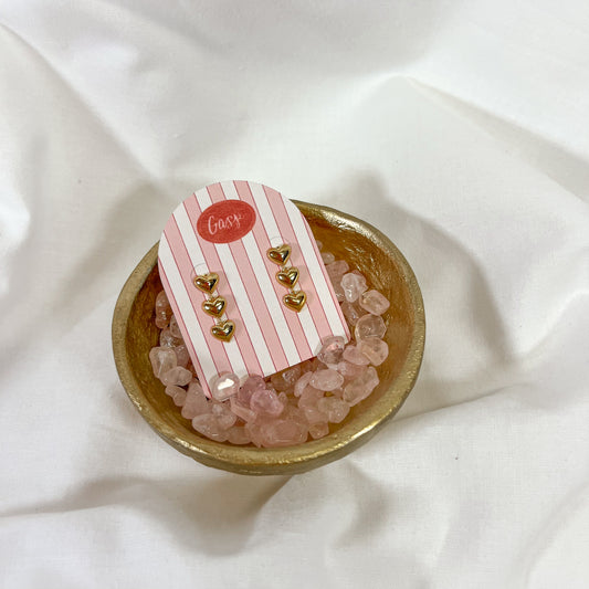 Triple Heart Drop Earrings