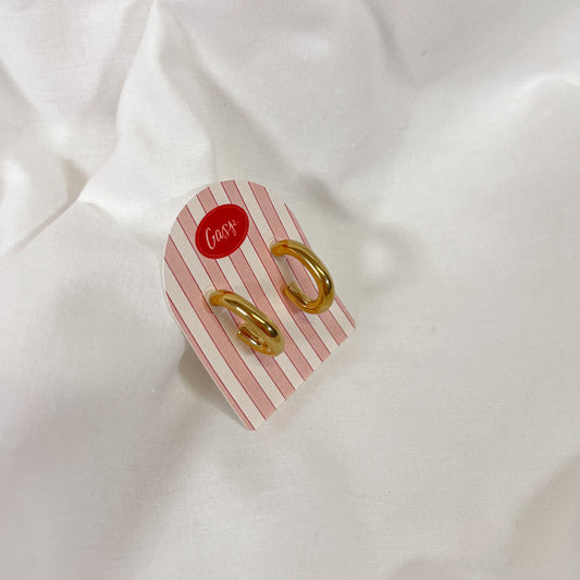 Oval Hoop Gold Earrings