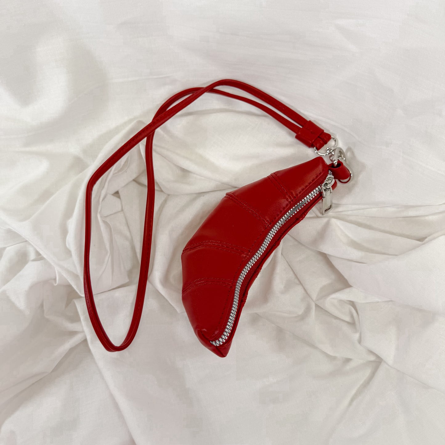 Melie Bianco Croissant Mini Purse Pouch