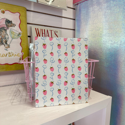 Strawberry Flowers Wall Art Print