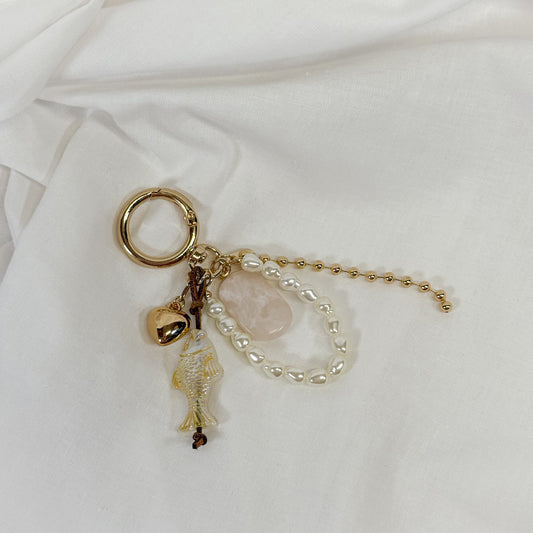 Pearly Fish Bag Charm Keychain
