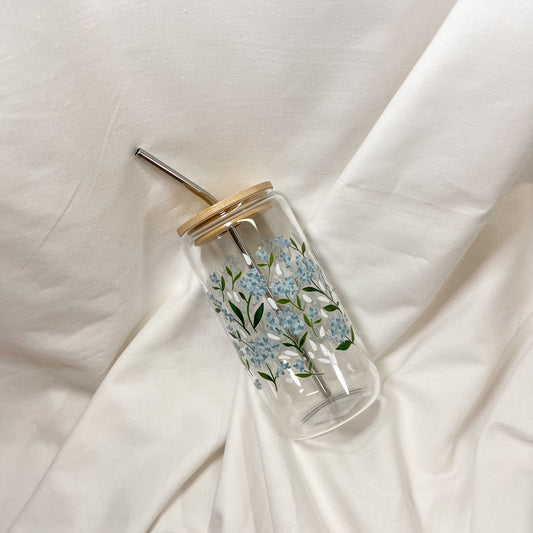 Hydrangeas Glass Cup
