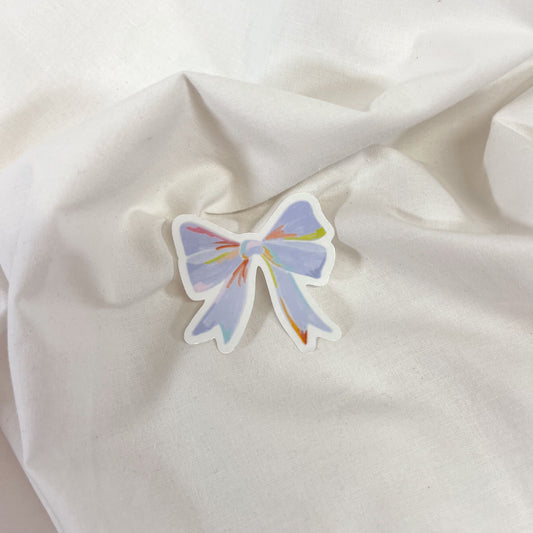 Periwinkle Watercolor Bow Vinyl Sticker