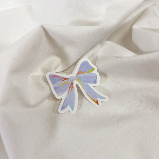 Periwinkle Watercolor Bow Vinyl Sticker