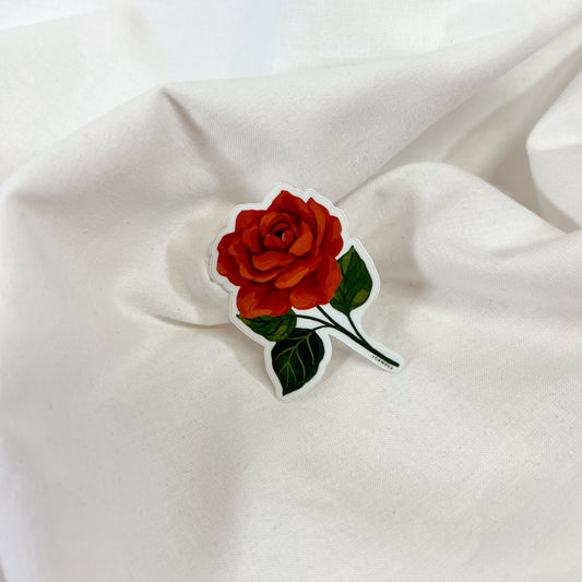 Red Rose Vinyl Sticker