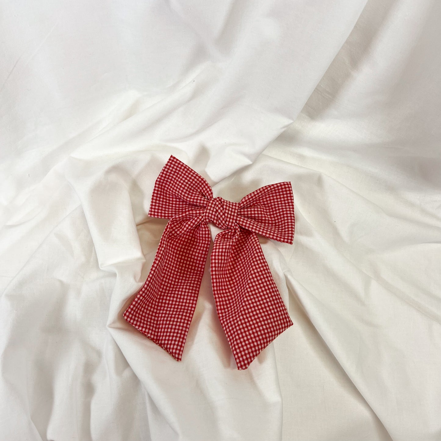 Red Gingham Hair Bow