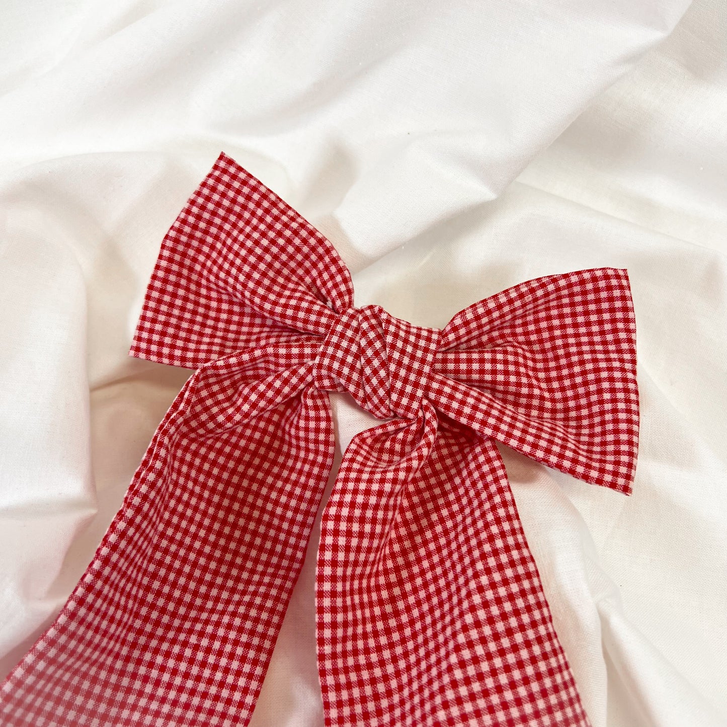 Red Gingham Hair Bow