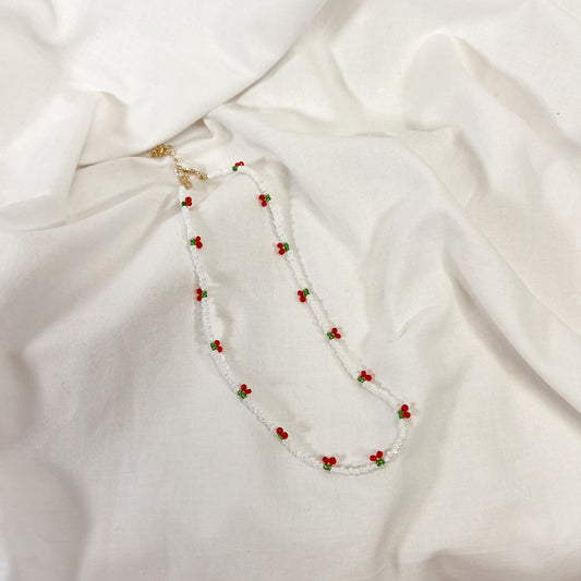 Cherry Beaded Necklace