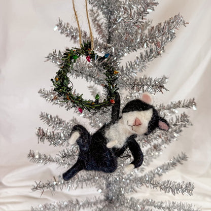 Crazy Cat Christmas Ornament