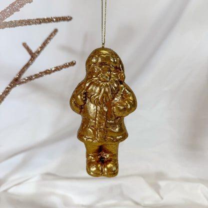 Gold Santa Christmas Ornament