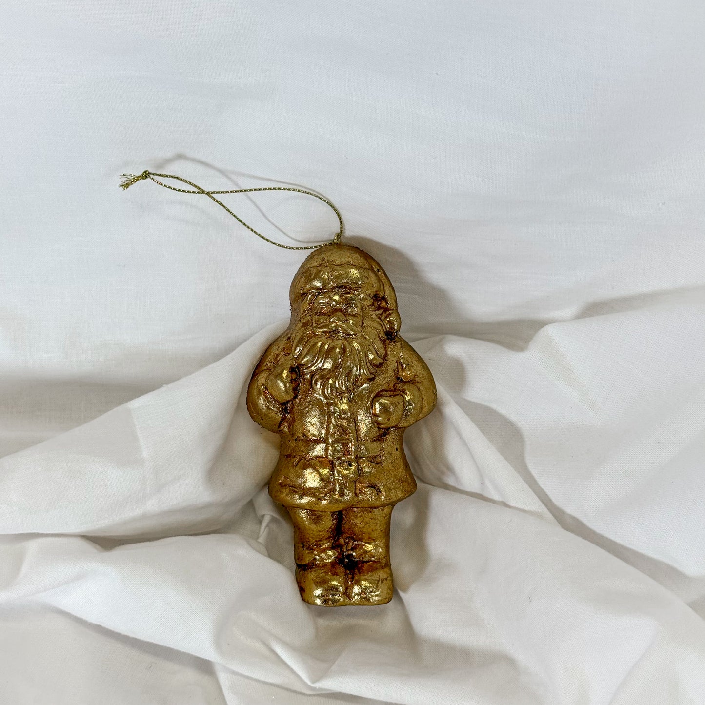 Gold Santa Christmas Ornament