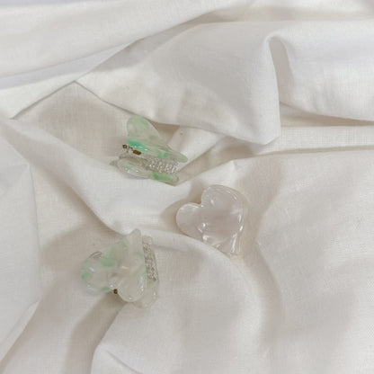 Marble Heart Mini Claw Hair Clip