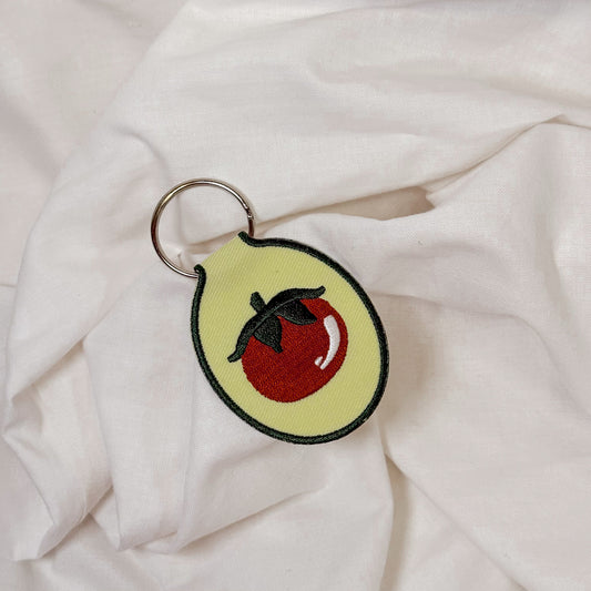 Tomato Embroidered Keychain