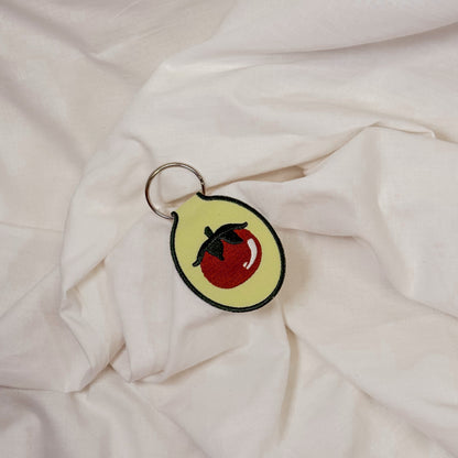 Tomato Embroidered Keychain