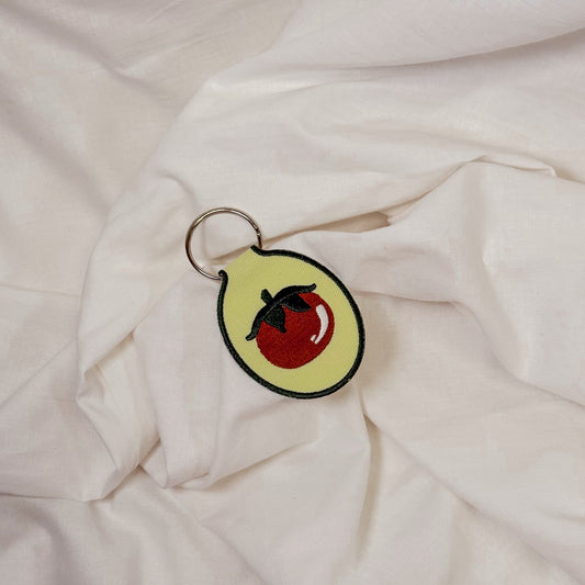 Tomato Embroidered Keychain