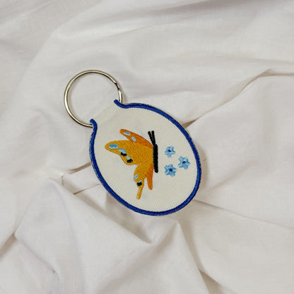 Butterfly Embroidered Keychain