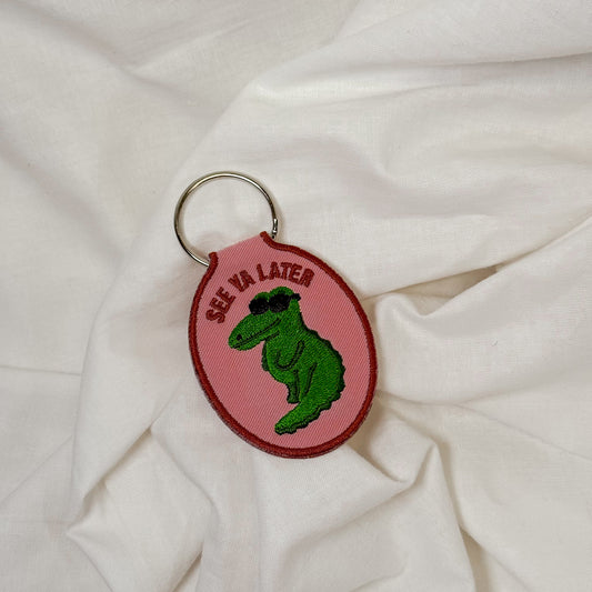 Later Gator Embroidered Keychain