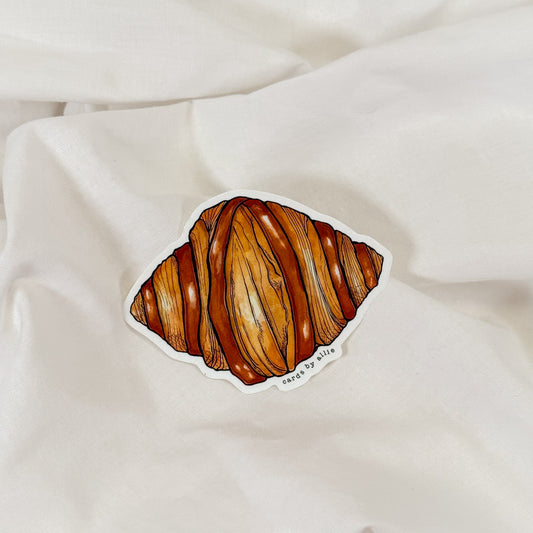 Golden Croissant Vinyl Sticker