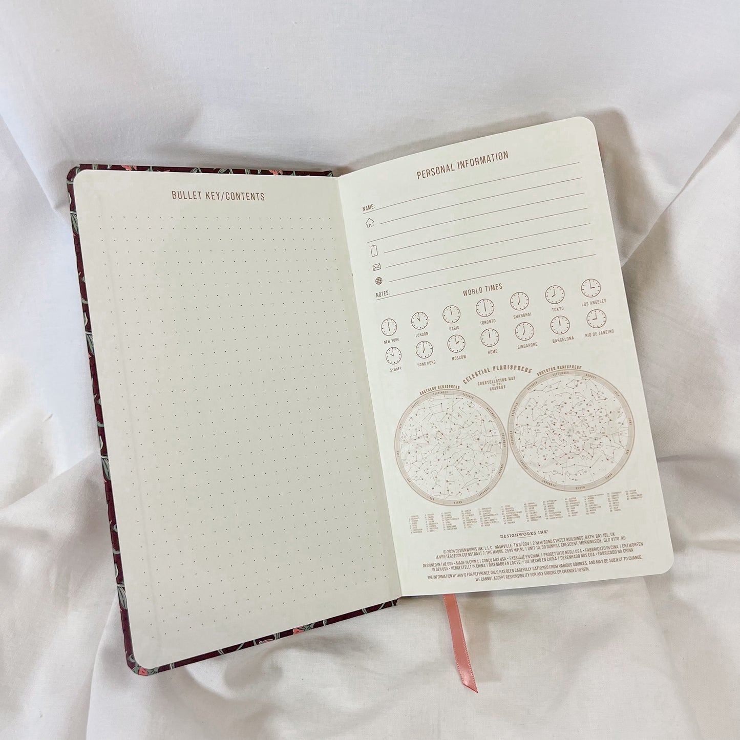 Burgundy Vintage Floral Journal