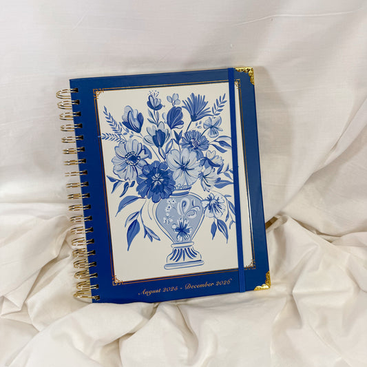 Blue Vase Spiral Weekly Planner 2025/2026