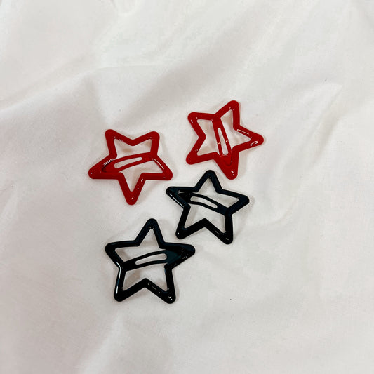 Open Star Hair Clips