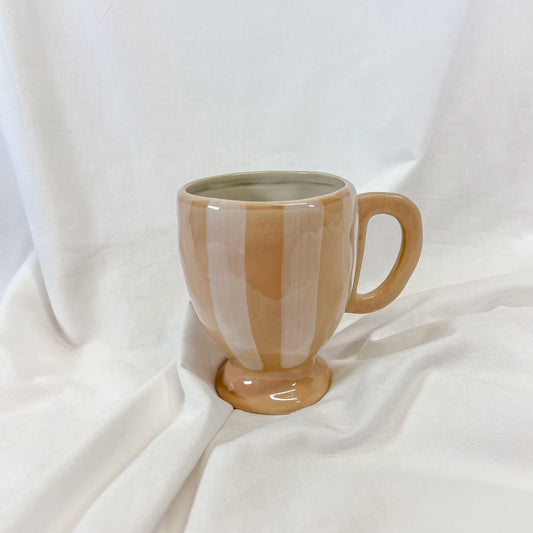 Neutral Stripe Footed Mug