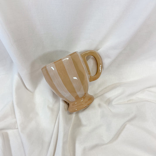 Neutral Stripe Footed Mug
