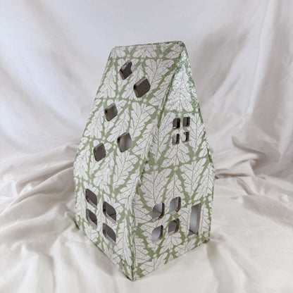 Winter Floral Paper Mache House