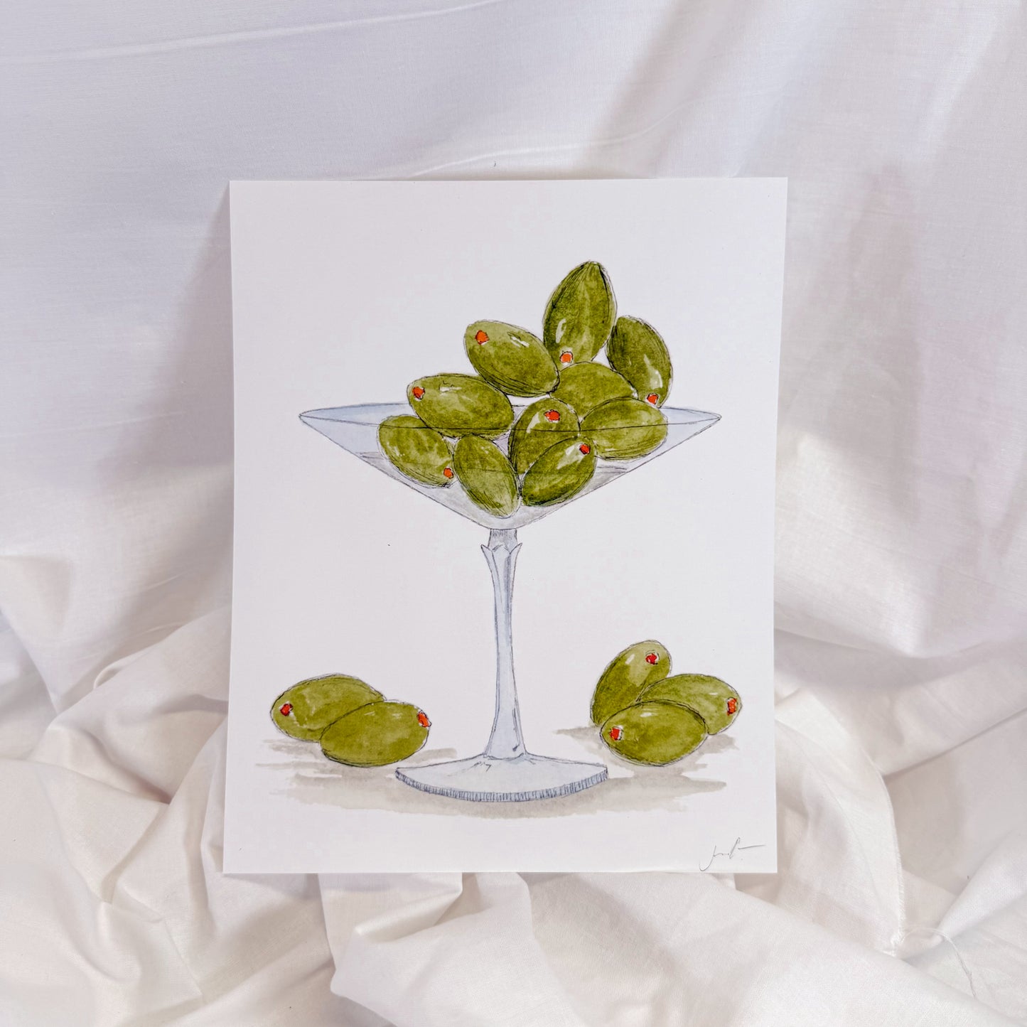 Martini Olive Overflow Wall Art Print