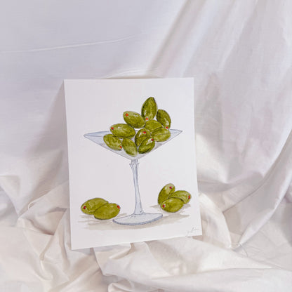 Martini Olive Overflow Wall Art Print