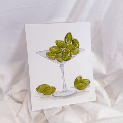 Martini Olive Overflow Wall Art Print