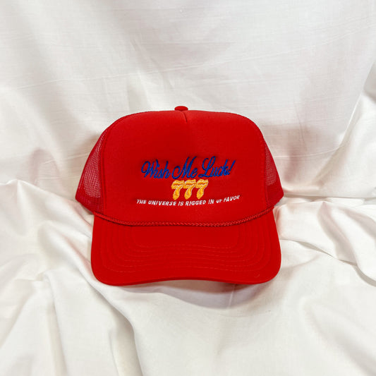Wish Me Luck Trucker Hat