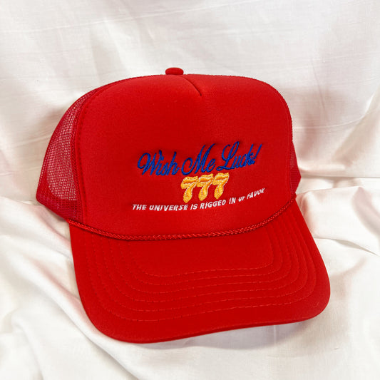 Wish Me Luck Trucker Hat