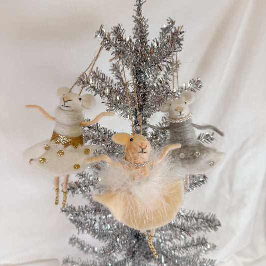 Ballerina Mouse Felt Ornament